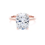 Goldsmiths 18ct Rose Gold 5.00cttw Elongated Cushion Cut Lab Grown Diamond Solitaire Engagement Ring - Ring Size O