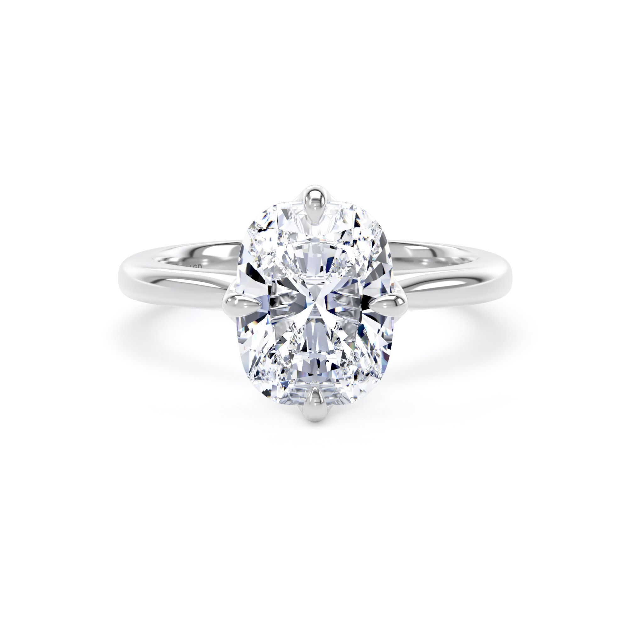 Platinum Compass Set 3.00cttw Elongated Cushion Cut Lab Grown Diamond Solitaire Engagement Ring