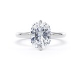 Goldsmiths Platinum Compass Set 3.00cttw Elongated Cushion Cut Lab Grown Diamond Solitaire Engagement Ring - Ring Size F.5