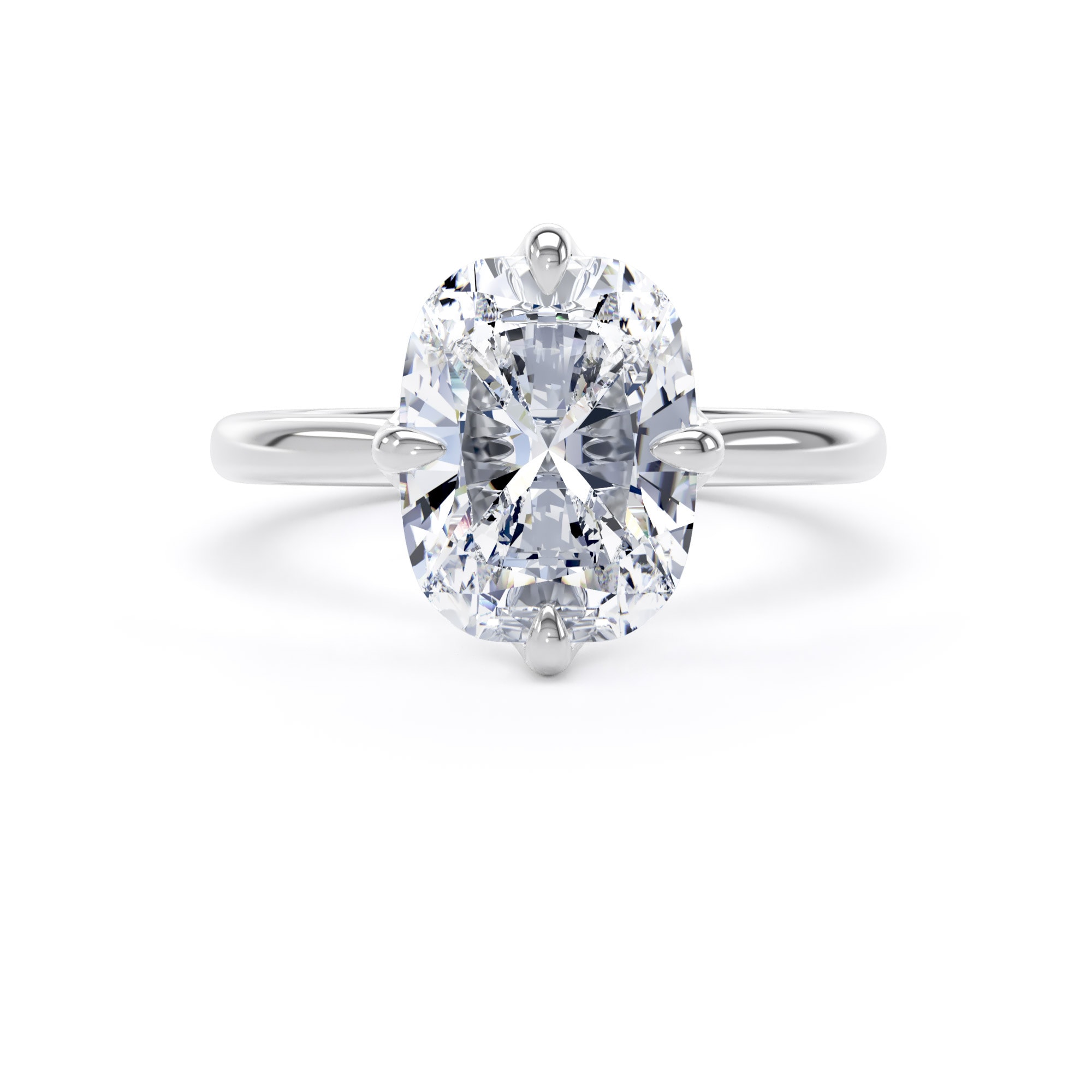 Goldsmiths Platinum Compass Set 4.00cttw Elongated Cushion Cut Lab Grown Diamond Solitaire Engagement Ring - Ring Size H.5 Goldsmiths Platinum Compass Set 4.00cttw Elongated Cushion Cut Lab Grown Diamond Solitaire Engagement Ring - Ring Size H.5