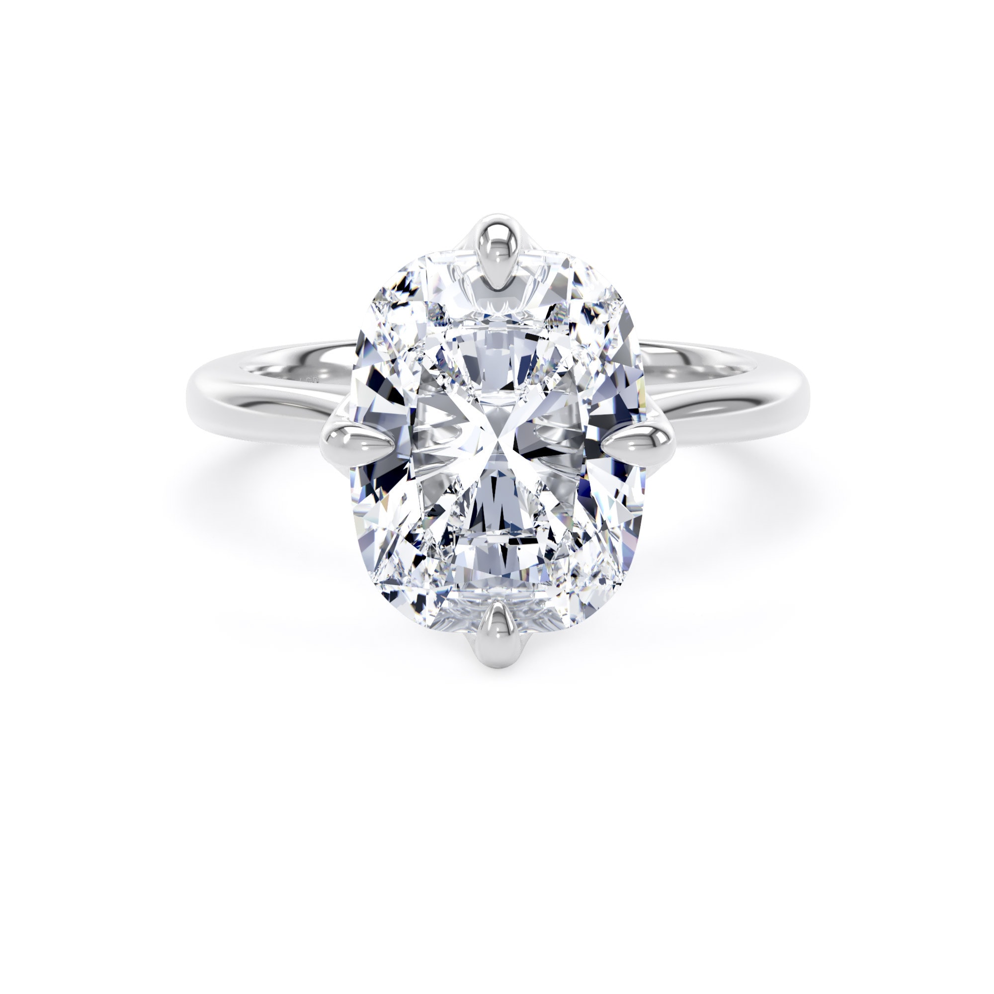 Platinum Compass Set 5.00cttw Elongated Cushion Cut Lab Grown Diamond Solitaire Engagement Ring