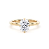 Goldsmiths 18ct Yellow Gold Compass Set 1.50cttw Elongated Cushion Cut Lab Grown Diamond Solitaire Engagement Ring - Ring Size Y