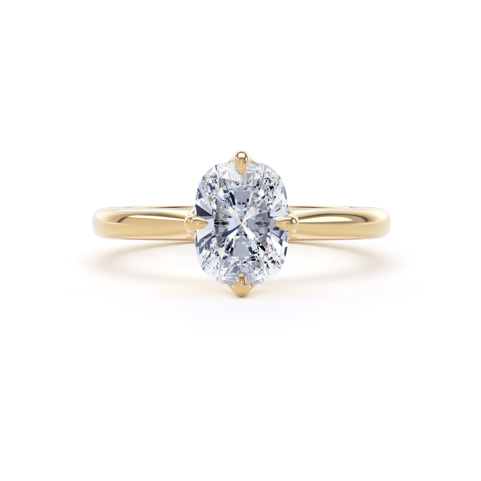 Goldsmiths 18ct Yellow Gold Compass Set 1.50cttw Elongated Cushion Cut Lab Grown Diamond Solitaire Engagement Ring - Ring Size S.5 Goldsmiths 18ct Yellow Gold Compass Set 1.50cttw Elongated Cushion Cut Lab Grown Diamond Solitaire Engagement Ring - Ring Size S.5