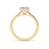 Goldsmiths 18ct Yellow Gold Compass Set 1.50cttw Elongated Cushion Cut Lab Grown Diamond Solitaire Engagement Ring - Ring Size Y