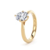 Goldsmiths 18ct Yellow Gold Compass Set 1.50cttw Elongated Cushion Cut Lab Grown Diamond Solitaire Engagement Ring - Ring Size Y