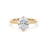 Goldsmiths 18ct Yellow Gold Compass Set 2.00cttw Elongated Cushion Cut Lab Grown Diamond Solitaire Engagement Ring - Ring Size F