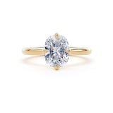 Goldsmiths 18ct Yellow Gold Compass Set 2.00cttw Elongated Cushion Cut Lab Grown Diamond Solitaire Engagement Ring - Ring Size F