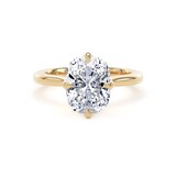 Goldsmiths 18ct Yellow Gold Compass Set 3.00cttw Elongated Cushion Cut Lab Grown Diamond Solitaire Engagement Ring - Ring Size I.5