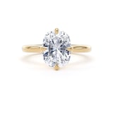 Goldsmiths 18ct Yellow Gold Compass Set 3.00cttw Elongated Cushion Cut Lab Grown Diamond Solitaire Engagement Ring - Ring Size I.5