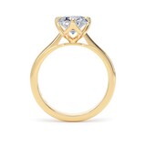Goldsmiths 18ct Yellow Gold Compass Set 3.00cttw Elongated Cushion Cut Lab Grown Diamond Solitaire Engagement Ring - Ring Size I.5