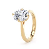 Goldsmiths 18ct Yellow Gold Compass Set 3.00cttw Elongated Cushion Cut Lab Grown Diamond Solitaire Engagement Ring - Ring Size I.5
