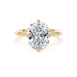 Goldsmiths 18ct Yellow Gold Compass Set 4.00cttw Elongated Cushion Cut Lab Grown Diamond Solitaire Engagement Ring - Ring Size V
