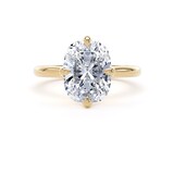 Goldsmiths 18ct Yellow Gold Compass Set 4.00cttw Elongated Cushion Cut Lab Grown Diamond Solitaire Engagement Ring - Ring Size V