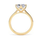 Goldsmiths 18ct Yellow Gold Compass Set 4.00cttw Elongated Cushion Cut Lab Grown Diamond Solitaire Engagement Ring - Ring Size V