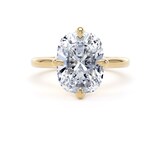 Goldsmiths 18ct Yellow Gold Compass Set 5.00cttw Elongated Cushion Cut Lab Grown Diamond Solitaire Engagement Ring - Ring Size G.5