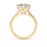 Goldsmiths 18ct Yellow Gold Compass Set 5.00cttw Elongated Cushion Cut Lab Grown Diamond Solitaire Engagement Ring - Ring Size G.5