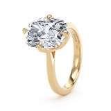 Goldsmiths 18ct Yellow Gold Compass Set 5.00cttw Elongated Cushion Cut Lab Grown Diamond Solitaire Engagement Ring - Ring Size G.5