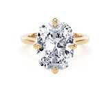 Goldsmiths 18ct Yellow Gold Compass Set 7.00cttw Elongated Cushion Cut Lab Grown Diamond Solitaire Engagement Ring - Ring Size X
