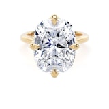 Goldsmiths 18ct Yellow Gold Compass Set 10.00cttw Elongated Cushion Cut Lab Grown Diamond Solitaire Engagement Ring - Ring Size Y.5