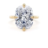 Goldsmiths 18ct Yellow Gold Compass Set 10.00cttw Elongated Cushion Cut Lab Grown Diamond Solitaire Engagement Ring - Ring Size Y.5