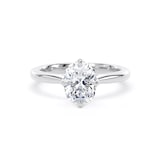 Goldsmiths 18ct White Gold Compass Set 1.50cttw Elongated Cushion Cut Lab Grown Diamond Solitaire Engagement Ring - Ring Size M