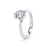 Goldsmiths 18ct White Gold Compass Set 1.50cttw Elongated Cushion Cut Lab Grown Diamond Solitaire Engagement Ring - Ring Size M