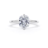Goldsmiths 18ct White Gold Compass Set 2.00cttw Elongated Cushion Cut Lab Grown Diamond Solitaire Engagement Ring - Ring Size X.5