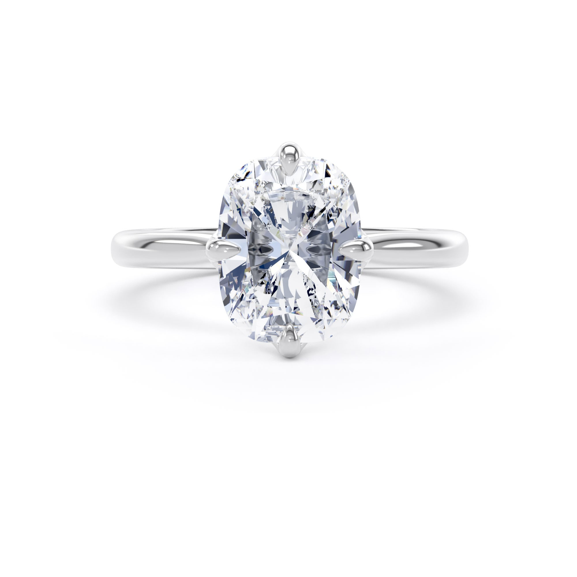 Goldsmiths 18ct White Gold Compass Set 3.00cttw Elongated Cushion Cut Lab Grown Diamond Solitaire Engagement Ring - Ring Size G Goldsmiths 18ct White Gold Compass Set 3.00cttw Elongated Cushion Cut Lab Grown Diamond Solitaire Engagement Ring - Ring Size G