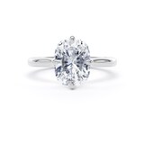 Goldsmiths 18ct White Gold Compass Set 3.00cttw Elongated Cushion Cut Lab Grown Diamond Solitaire Engagement Ring - Ring Size T.5