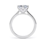 Goldsmiths 18ct White Gold Compass Set 3.00cttw Elongated Cushion Cut Lab Grown Diamond Solitaire Engagement Ring - Ring Size T.5