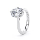 Goldsmiths 18ct White Gold Compass Set 3.00cttw Elongated Cushion Cut Lab Grown Diamond Solitaire Engagement Ring - Ring Size T.5