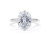 Goldsmiths 18ct White Gold Compass Set 4.00cttw Elongated Cushion Cut Lab Grown Diamond Solitaire Engagement Ring - Ring Size G.5