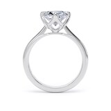 Goldsmiths 18ct White Gold Compass Set 4.00cttw Elongated Cushion Cut Lab Grown Diamond Solitaire Engagement Ring - Ring Size G.5
