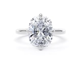 Goldsmiths 18ct White Gold Compass Set 5.00cttw Elongated Cushion Cut Lab Grown Diamond Solitaire Engagement Ring - Ring Size H