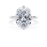 Goldsmiths 18ct White Gold Compass Set 7.00cttw Elongated Cushion Cut Lab Grown Diamond Solitaire Engagement Ring - Ring Size S