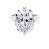 Goldsmiths 18ct White Gold Compass Set 10.00cttw Elongated Cushion Cut Lab Grown Diamond Solitaire Engagement Ring - Ring Size S.5