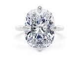 Goldsmiths 18ct White Gold Compass Set 10.00cttw Elongated Cushion Cut Lab Grown Diamond Solitaire Engagement Ring - Ring Size S.5
