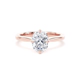 Goldsmiths 18ct Rose Gold Compass Set 1.50cttw Elongated Cushion Cut Lab Grown Diamond Solitaire Engagement Ring - Ring Size H