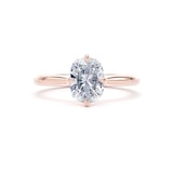 Goldsmiths 18ct Rose Gold Compass Set 1.50cttw Elongated Cushion Cut Lab Grown Diamond Solitaire Engagement Ring - Ring Size H