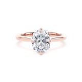 Goldsmiths 18ct Rose Gold Compass Set 2.00cttw Elongated Cushion Cut Lab Grown Diamond Solitaire Engagement Ring - Ring Size M.5