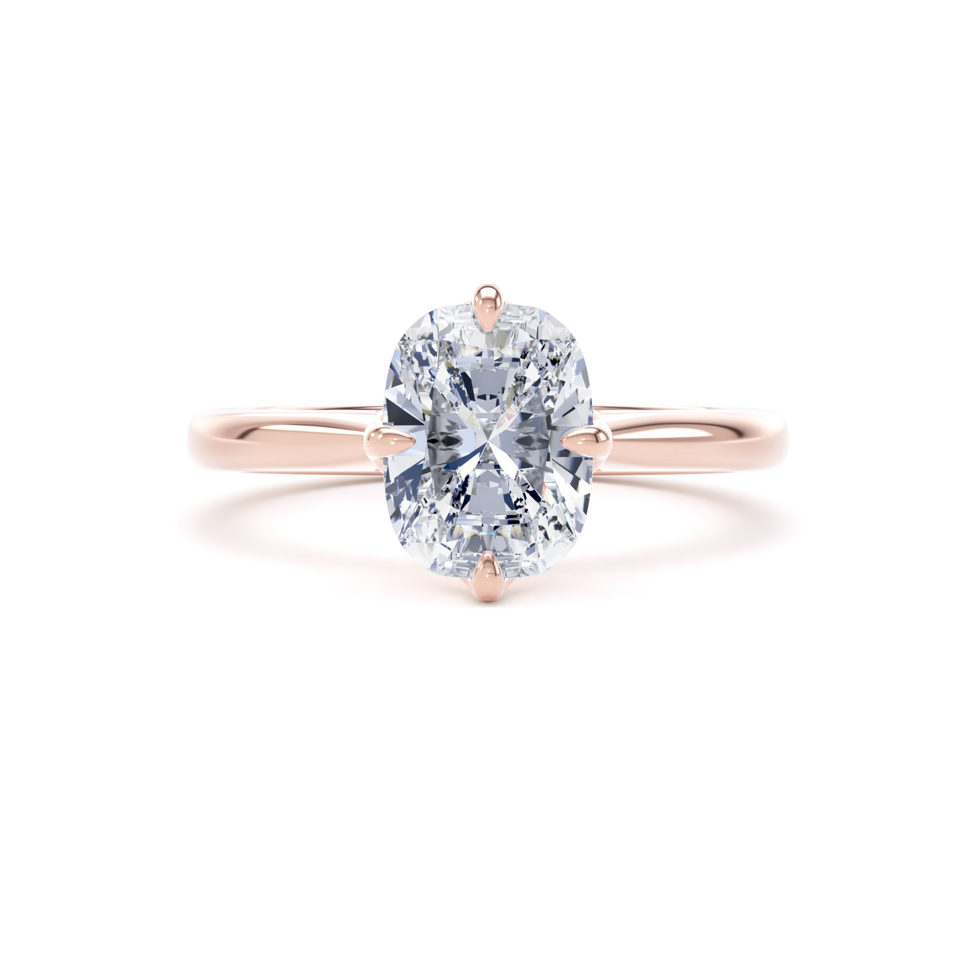 Goldsmiths 18ct Rose Gold Compass Set 2.00cttw Elongated Cushion Cut Lab Grown Diamond Solitaire Engagement Ring - Ring Size T Goldsmiths 18ct Rose Gold Compass Set 2.00cttw Elongated Cushion Cut Lab Grown Diamond Solitaire Engagement Ring - Ring Size T
