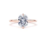 Goldsmiths 18ct Rose Gold Compass Set 2.00cttw Elongated Cushion Cut Lab Grown Diamond Solitaire Engagement Ring - Ring Size M.5