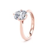 Goldsmiths 18ct Rose Gold Compass Set 2.00cttw Elongated Cushion Cut Lab Grown Diamond Solitaire Engagement Ring - Ring Size M.5