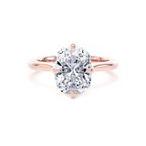 Goldsmiths 18ct Rose Gold Compass Set 3.00cttw Elongated Cushion Cut Lab Grown Diamond Solitaire Engagement Ring - Ring Size Q.5