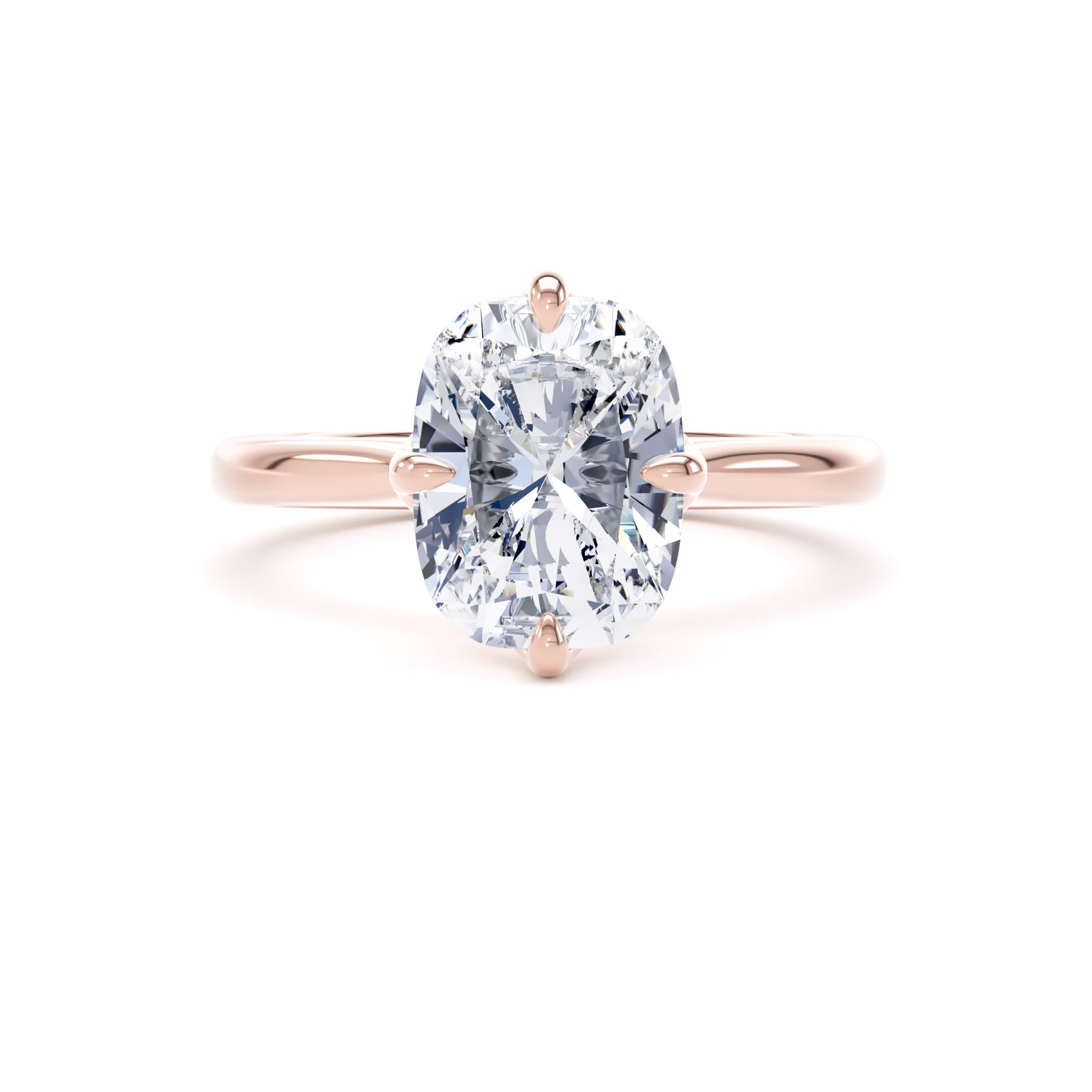 Goldsmiths 18ct Rose Gold Compass Set 3.00cttw Elongated Cushion Cut Lab Grown Diamond Solitaire Engagement Ring - Ring Size F Goldsmiths 18ct Rose Gold Compass Set 3.00cttw Elongated Cushion Cut Lab Grown Diamond Solitaire Engagement Ring - Ring Size F