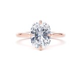 Goldsmiths 18ct Rose Gold Compass Set 3.00cttw Elongated Cushion Cut Lab Grown Diamond Solitaire Engagement Ring - Ring Size Q.5
