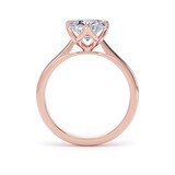 Goldsmiths 18ct Rose Gold Compass Set 3.00cttw Elongated Cushion Cut Lab Grown Diamond Solitaire Engagement Ring - Ring Size Q.5