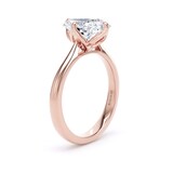 Goldsmiths 18ct Rose Gold Compass Set 3.00cttw Elongated Cushion Cut Lab Grown Diamond Solitaire Engagement Ring - Ring Size Q.5