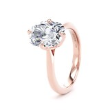 Goldsmiths 18ct Rose Gold Compass Set 3.00cttw Elongated Cushion Cut Lab Grown Diamond Solitaire Engagement Ring - Ring Size Q.5