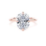 Goldsmiths 18ct Rose Gold Compass Set 4.00cttw Elongated Cushion Cut Lab Grown Diamond Solitaire Engagement Ring - Ring Size W